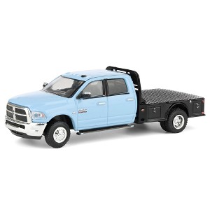 Greenlight 1/64 2018 Ram 3500 Dually Flatbed Truck, Robin’s Egg Blue, Dually Drivers Series 16 46160-C - 1 of 4