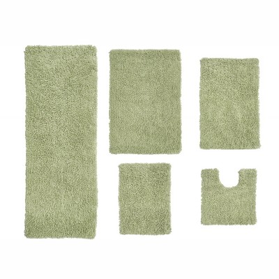 Fantasia Bath Rug Collection Cotton Shaggy Pattern Tufted Set of 5 Bath Rug Set - Home Weavers