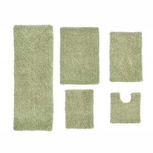 Fantasia Bath Rug Collection Cotton Shaggy Pattern Tufted Set of 5 Bath Rug Set - Home Weavers - 1 of 3