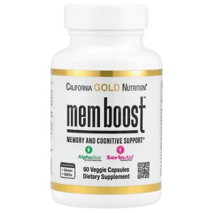 California Gold Nutrition MEM Boost™, Memory & Cognitive Support, 60 Veggie Capsules - 1 of 3