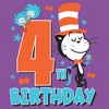 Girl's Dr. Seuss Cat in the Hat and Friends Birthday  T-Shirt - 4th Birthday Girl - Medium - 2 of 4