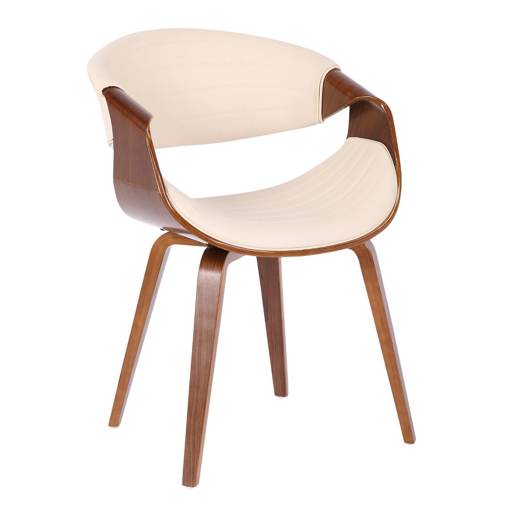 Photos - Chair Symphony Mid-Century Modern Dining Accent  Walnut/Cream - LumiSource