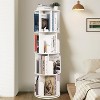 Wooden Rotating Bookshelf 4 Tier, 360° Floor-Standing Bookcase and Multi-Functional Storage Organizer for Living Room, Kids, Beigeand Adults - 2 of 4