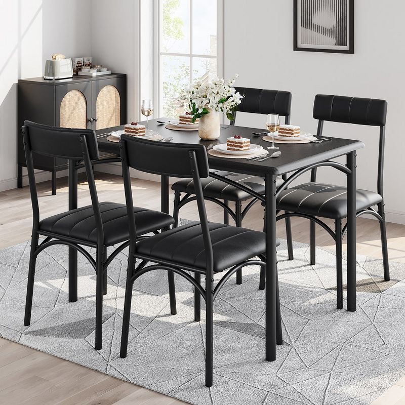 Whizmax Kitchen Dining Room Table Set for 4 with Upholstered Chairs, 2 of 10