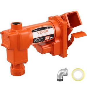 VEVOR Fuel Transfer Pump, 12V DC 20 GPM 1/4 HP, High Flow Cast Iron Gasoline Extractor Pump with Fuel Collection Box Design for Gasoline, Orange - 1 of 4