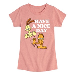 Girls' - Garfield - Have A Nice Day Fitted Short Sleeve Graphic T-Shirt - 1 of 4