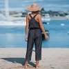 Women's Blue Sleeveless Scoop Neck Pocket Jumpsuit - Cupshe - 4 of 4