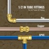 VEVOR Pipe Fittings, 1/2" 25PCS (10xStraight, 10xElbows, 5xTees) Brass Pipe Fittings, Push-Fit Pipe Connector Brass Air Fittings, Gold - 3 of 4