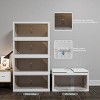 SEVOBAL Decorative Storage Cabinets 35.4’’ Wide 4-Pack Transparent Storage Bins with Foldable Design, Beige, 35.43"*15.75"*59.45" - 4 of 4