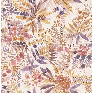 NuWallpaper Plum Ochre Naupaka Peel and Stick Wallpaper: Removable Adhesive Floral Botanical, 30.75 Sq Ft Coverage - 1 of 3
