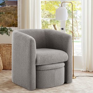 Barrel Chair with Storage Ottoman Set | COLAMY - 1 of 4