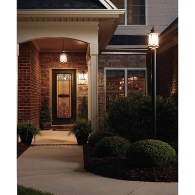 Aged Copper 11" Outdoor Wall Lantern with Umber Glass