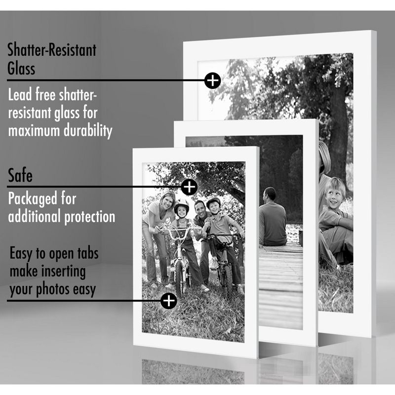 Americanflat Picture Frame Set of 7 Pieces with tempered shatter-resistant glass - Available in a variety of sizes and styles, 4 of 8