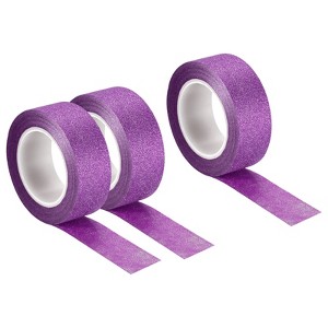 Unique Bargains Adhesive Decorative DIY Arts Gift Wrapping Craft Glitter Tapes 3 Pcs - 1 of 4