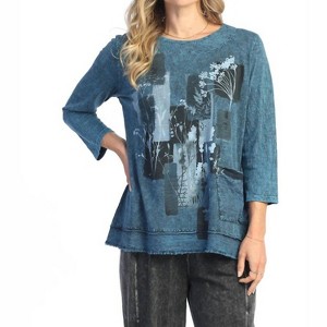 Women's Cotton Slub Tunic Top - Jess & Jane - 1 of 2