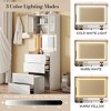 AENKYO 3-in-1 Flip Top Vanity Table with 3 - Color LED Mirror & Storage Stool, Makeup Dressing Desk with 5 Storage for Living Room - 4 of 4