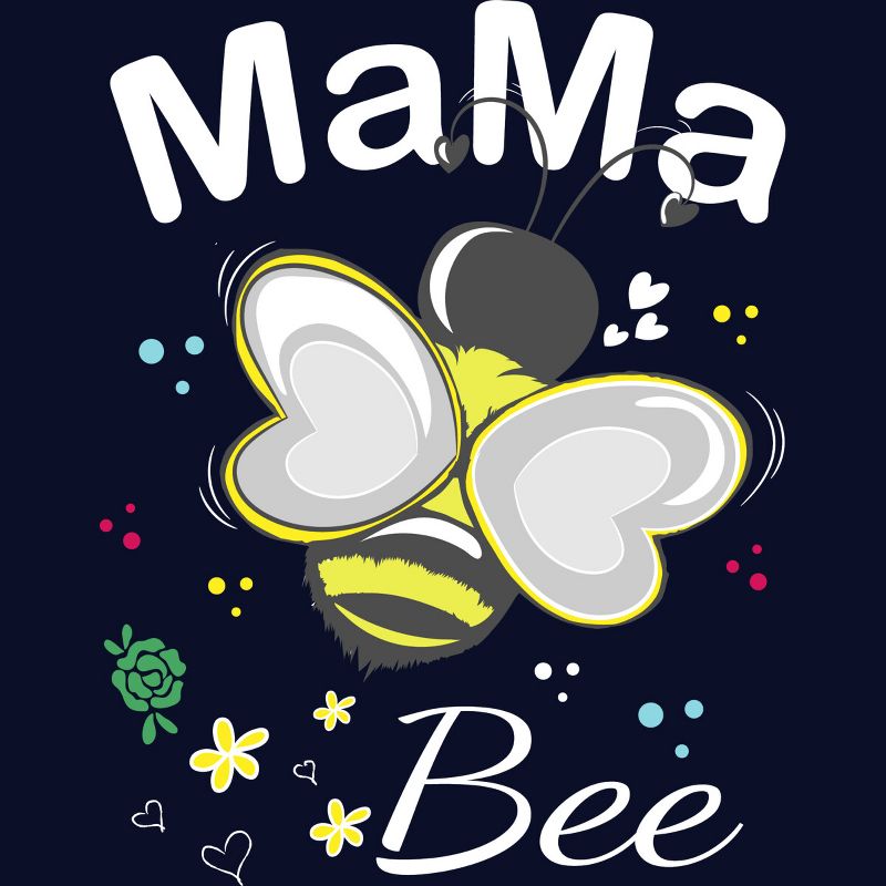 Junior's Design By Humans Mama Bee Floral Pattern By Aminemangaka1 T-Shirt, 2 of 3