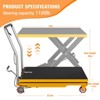 Hydraulic Lift Table Cart, 300/500/1100 lbs Capacity 28.5" Lifting Height, Manual Single Scissor Lift Table with Wheels & Non-Slip Pad for Handling - 3 of 4