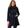 Allegra K Women's Stand Collar Double Breasted Hoodie Outerwear Winter Coat - 2 of 4