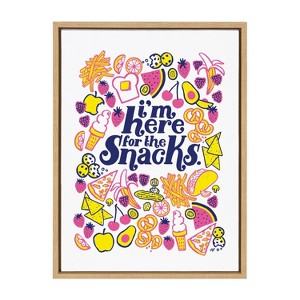 Kate and Laurel Sylvie Here for the Snacks Framed Canvas by Maria Filar, 18x24, Natural - 1 of 4