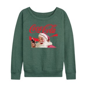 Women's - Coca-Cola - Santa Closeup Coca Cola Logo Lightweight French Terry Slouchy - 1 of 4