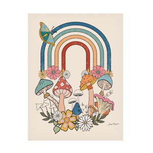 Trademark Fine Art - Jean Plout Groovy Mushrooms B Canvas Art - 1 of 4