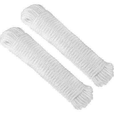 RamPro 1/4" Nylon Rope – Durable White Rope for Flagpole Replacement, Camping, Hiking, Laundry Line, Tie-Downs, Pulling, Swings & More Outdoors.