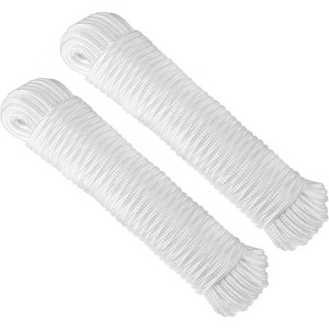 RamPro 1/4" Nylon Rope – Durable White Rope for Flagpole Replacement, Camping, Hiking, Laundry Line, Tie-Downs, Pulling, Swings & More Outdoors. - 1 of 4