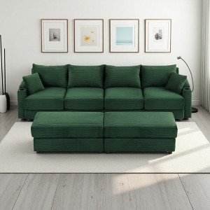 123" U-Shaped Sectional Sofa with 2 Ottomans & Hidden Storage - 1 of 4