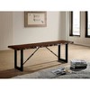 Lycvki Walnut Industrial Style Bench with U-Shape Metal Legs - 4 of 4