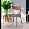 Lyngins Mid-Century Walnut Finished Frame Dining Chair (Set of 2), Modern Upholstered Armless Chair, Rubberwood Frame Kitchen Chair - 3 of 4