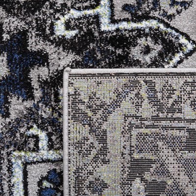 Vintage Light and Dark Grey Oriental Runner Rug