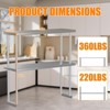 Stainless Steel Overshelf Shelves for Work & Prep Table, 2 Tier Double Deck Overshelf with Adjustable Shelf, Commercial Countertop Shelf - 3 of 4