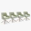 WestinTrends Genevieve Mid-Century Modern Upholstered Boucle Swivel Accent Chair (Set of 4) - 3 of 4