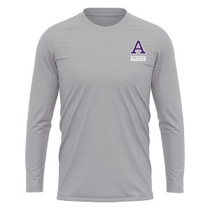 Albion College Adult Sport Long Sleeve Left Chest Logo, Athletic Heather - 1 of 4