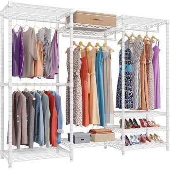 VIPEK S3C Heavy Duty Portable Closet, Adjustable Shoe Rack Wire Shelf, Large  Wardrobe Organizer For Bedroom Storage, Free Standing Clothes Rack With  Hanging Rod, Custom White Rack With Grey Cover