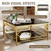 Luxurious Coffee Table Glass Cocktail Table Center Table Accent Table Side Table with Metal Frame - ModernLuxe - 4 of 4