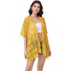 Anna-Kaci Women's Open Front Crochet Cover-Up with Floral Pattern and Short Sleeves - 3 of 4