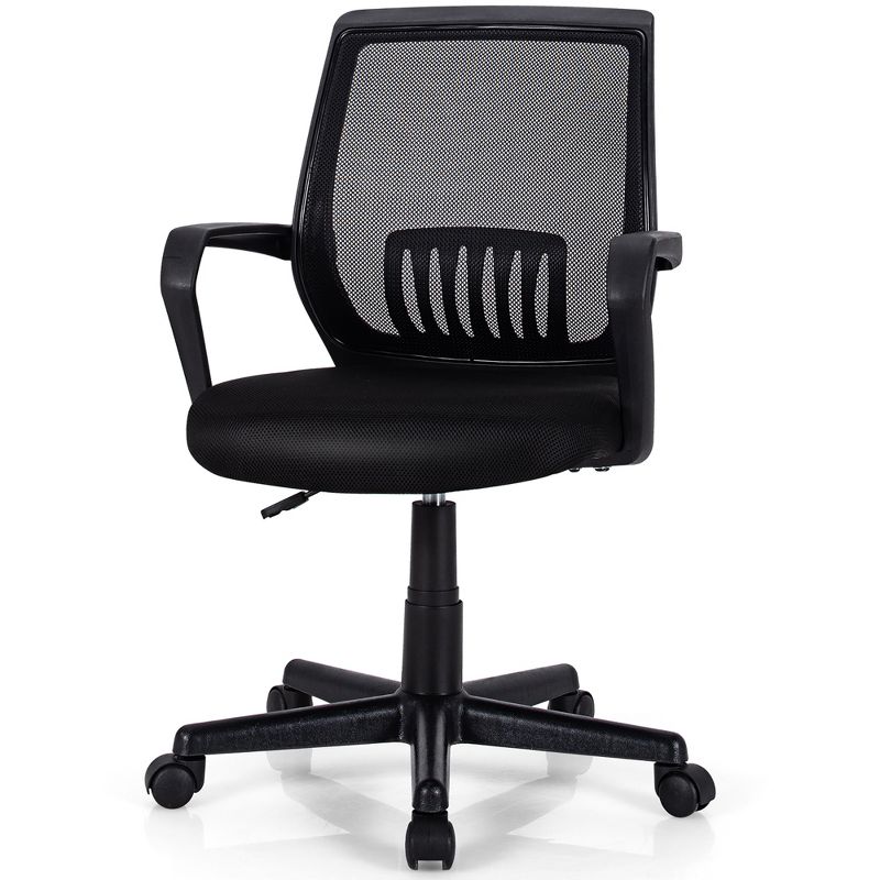 Costway Mid-Back Mesh Office Chair Height Adjustable Executive Chair w/ Lumbar Support, 1 of 11