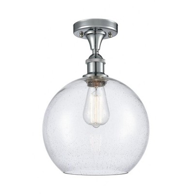 Athens - 1 Light Semi-Flush Mount In Industrial Style-15 Inches Tall and 10 Inches Wide