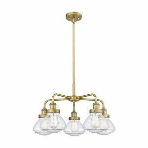 Olean - 5 Light Stem Hung Chandelier In Art Deco Style-13.5 Inches Tall and 24.5 Inches Wide - 1 of 1