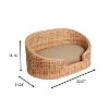 THE LICKER STORE Curvy Classic Handwoven Rattan Dog Bed with Machine-Washable Cushion - 4 of 4