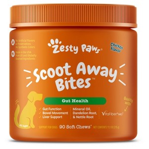 Zesty Paws Gut Health Scoot Away Soft Chews for Dogs - Chicken Flavor - 90ct - 1 of 4