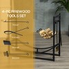 Syemin Firewood Racks and Carriers Indoor Outdoor Firewood Holde Firewood Rack Outdoor Wood Racks Outdoor for Firewood, Black, 33"*13"*30" - 2 of 4