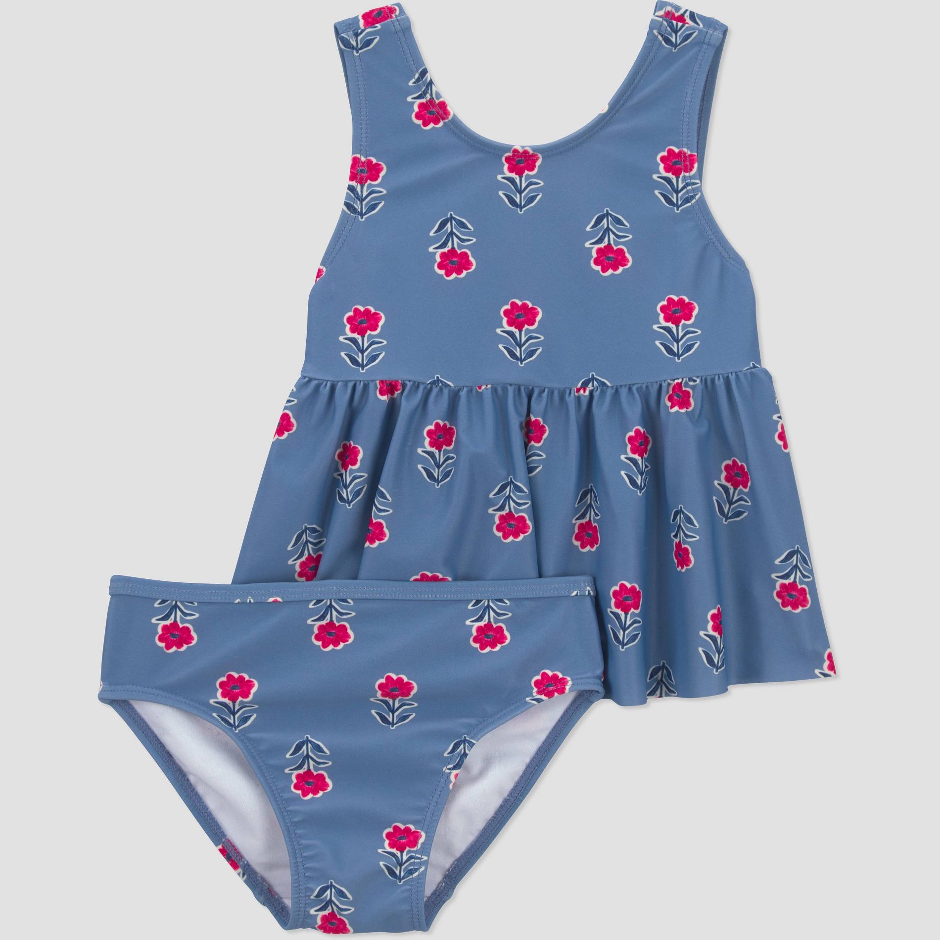 Carter's Just One You® Girls' Floral Two Piece Tankini Swimsuit - Blue
