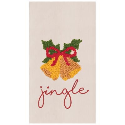 C&F Home Jingle Bells & Bow Embroidered Flour Sack Cotton Kitchen Towel