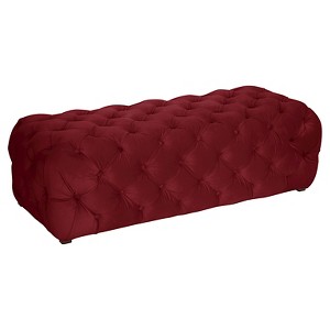 Tufted Bench - Velvet Berry - Skyline Furniture , Red
