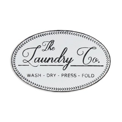 Cheung's Karla Rustic Metal Laundry Sign - White