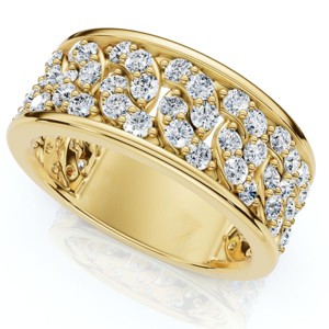 Pompeii3 1 1/4Ct Diamond Ring Men's Curb Chain Band in 10k White, Yellow, or Rose Gold - 1 of 4