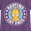 Girls' - Garfield - Resting Cat Face Fitted Short Sleeve Graphic T-Shirt - 2 of 4
